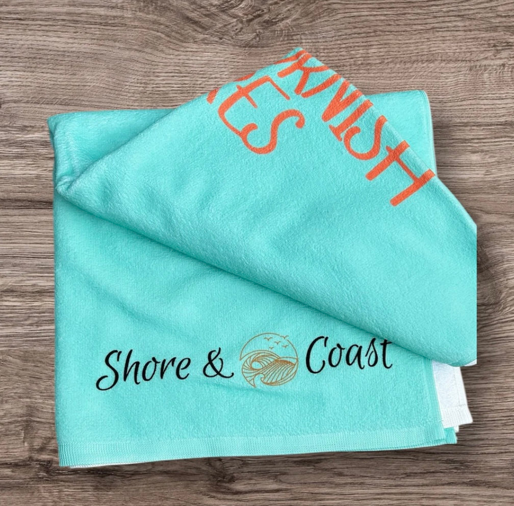 Life is Better on Anglesey Beach Towel – Mint & Orange