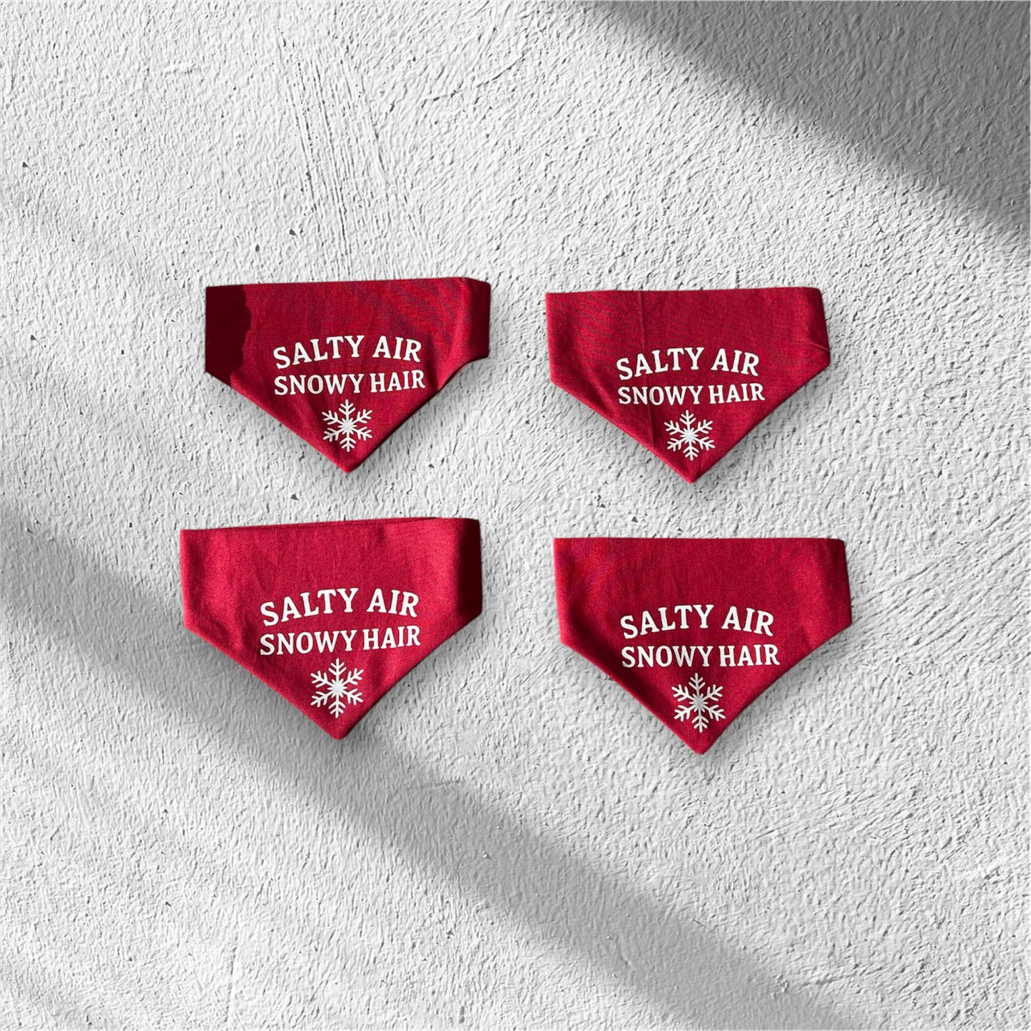 Salty air, Snowy hair dog bandana in medium 🎅🏻