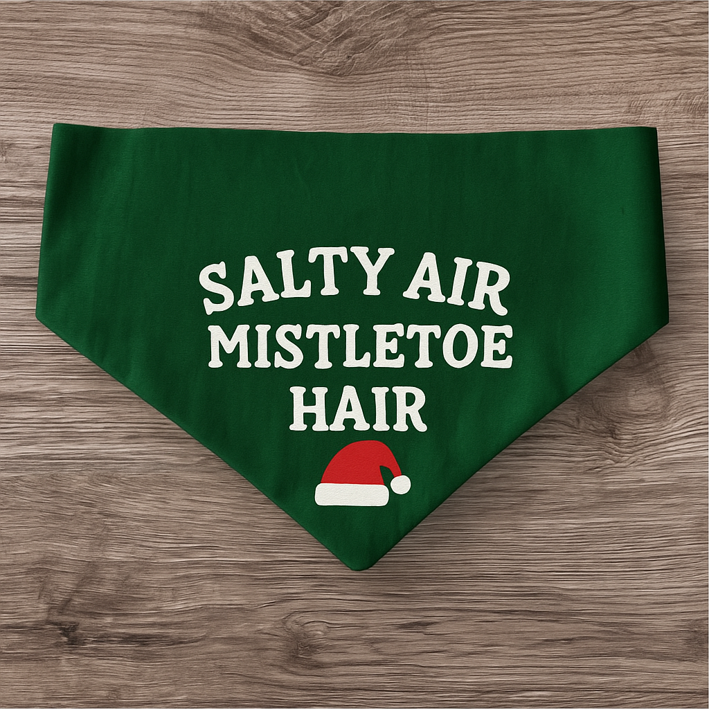 Salty Air, Mistletoe hair dog bandana in Medium 🎄🐾