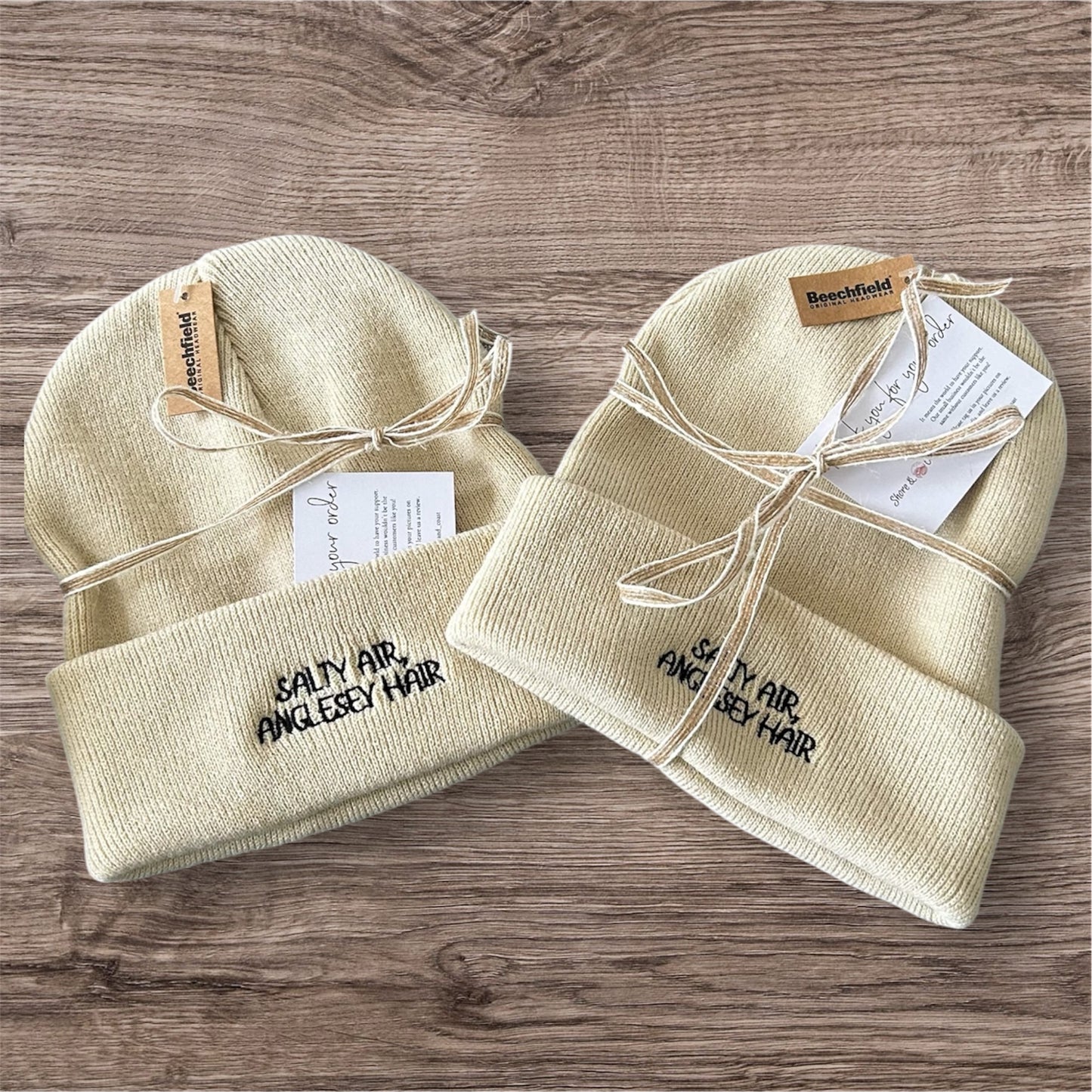 Salty Air, Anglesey Hair Beanie in Cream 🐚
