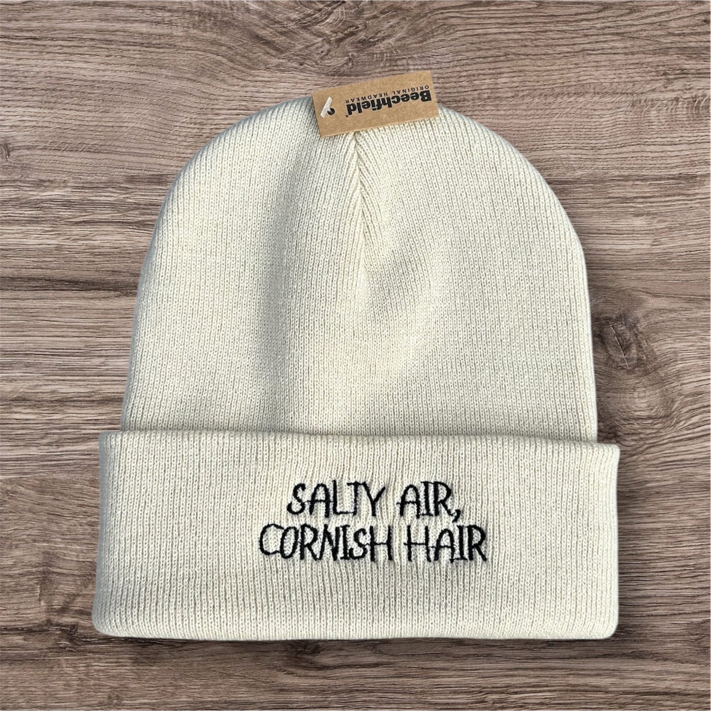 Salty Air, Cornish Hair Beanie in Cream