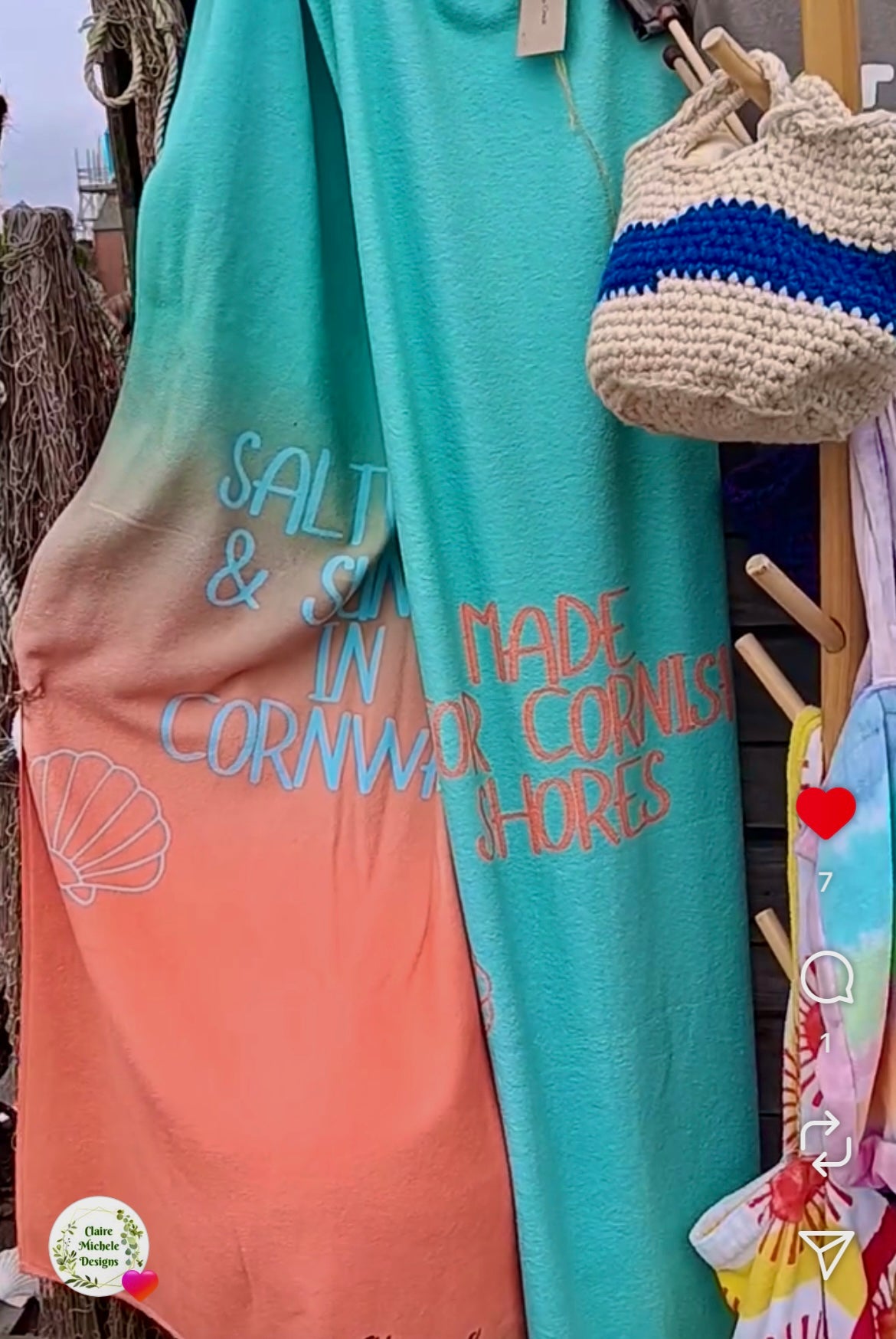 Made for Cornish Shores – Mint Microfibre Beach Towel |Shore & Coast