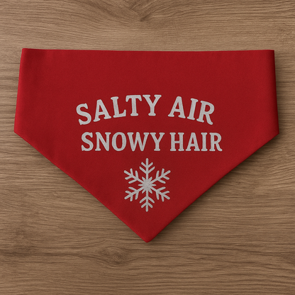 Salty air, Snowy hair dog bandana in medium 🎅🏻