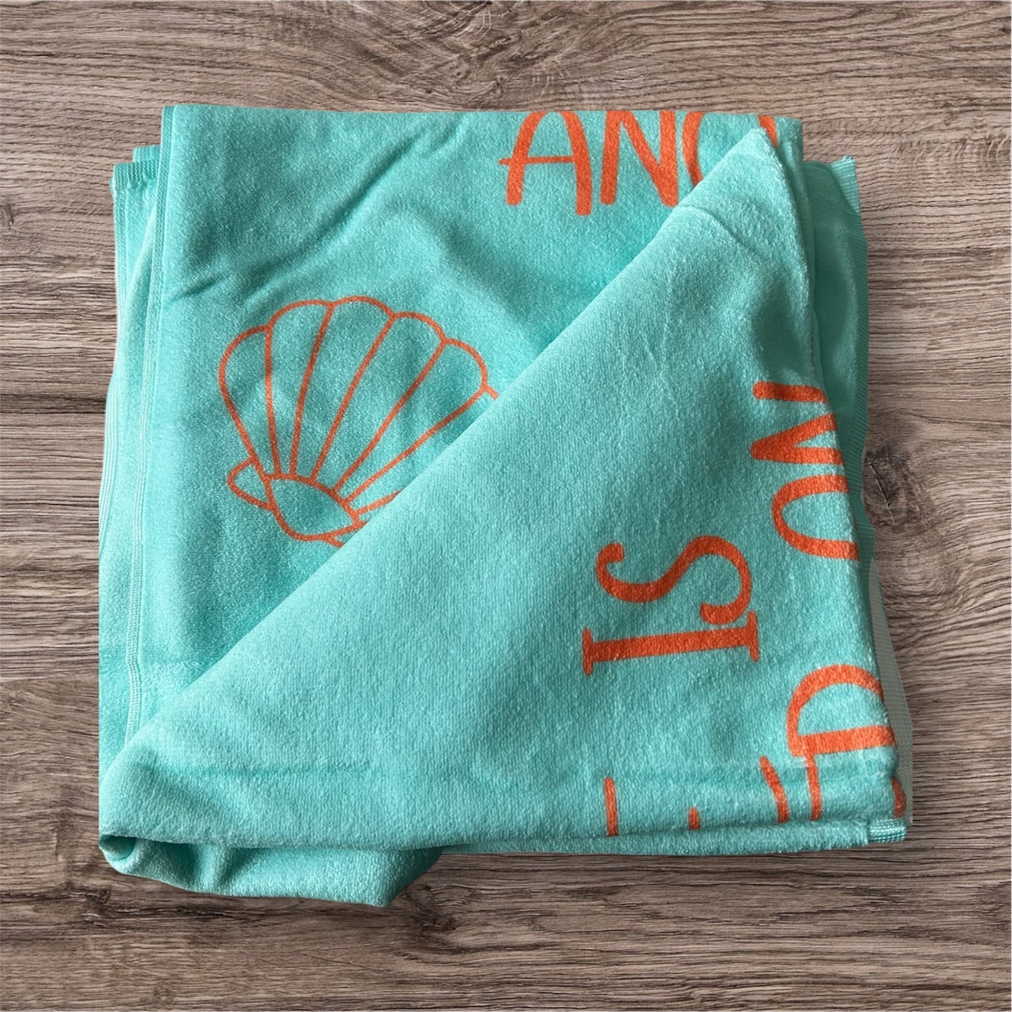 Life is Better on Anglesey Beach Towel – Mint & Orange