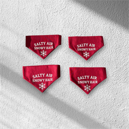 Salty air, Snowy hair dog bandana in medium 🎅🏻