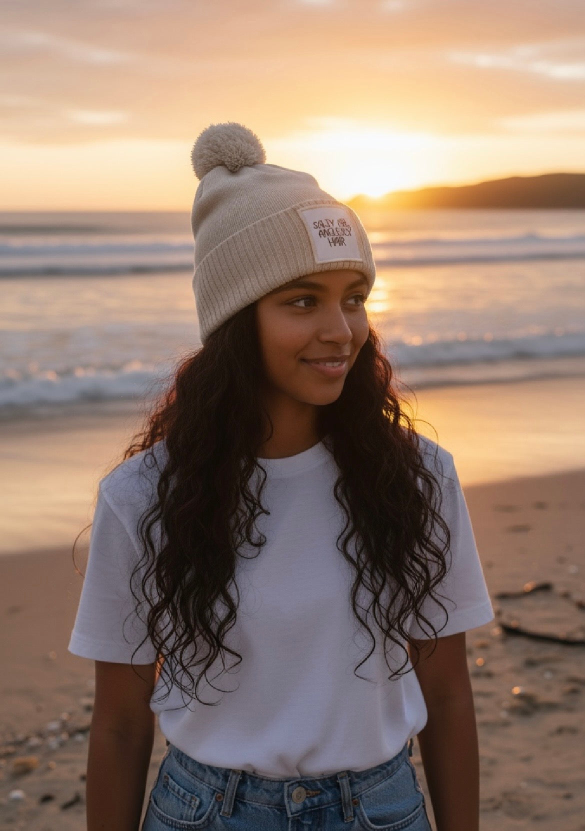 Salty Air, Anglesey Hair Pom Pom hat