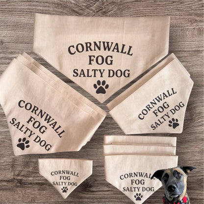 Handmade in the UK - Cornwall Fog, Salty Dog Bandana in Almond