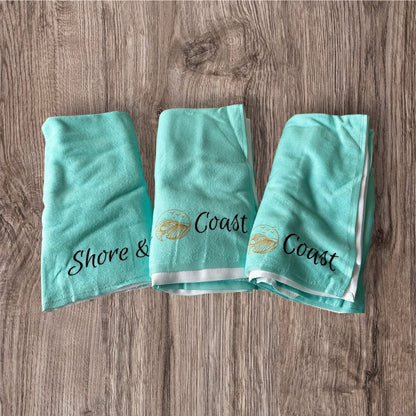 Life is Better on Anglesey Beach Towel – Mint & Orange